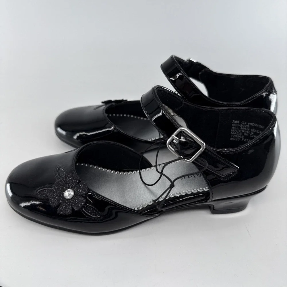 NWT Girls Shoes 3M Christie‎ & Jill ~ Black Patent Mary Janes